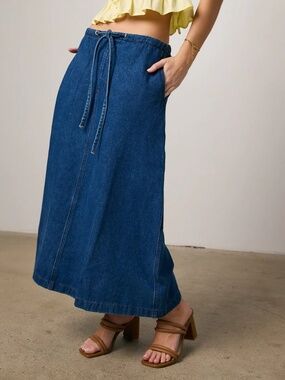 NWT Bohme Arlo Denim Maxi Skirt - XL